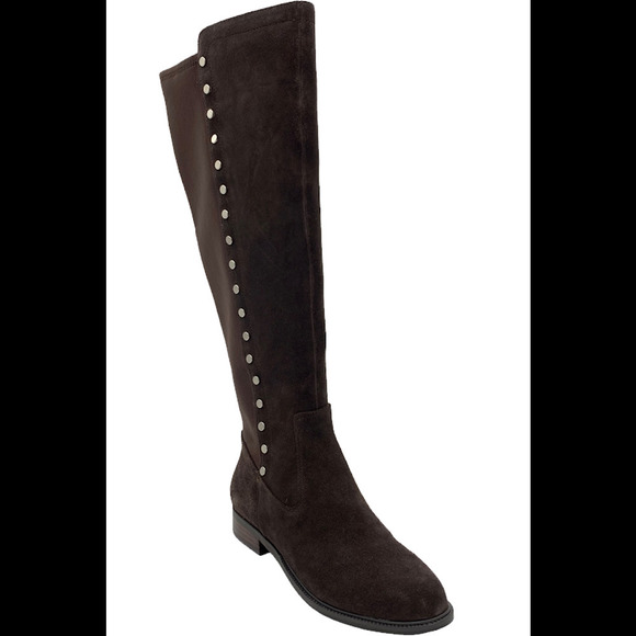 Marc Fisher Medium Calf Tall Shaft Panya Brown Suede - Wide - Picture 2 of 4